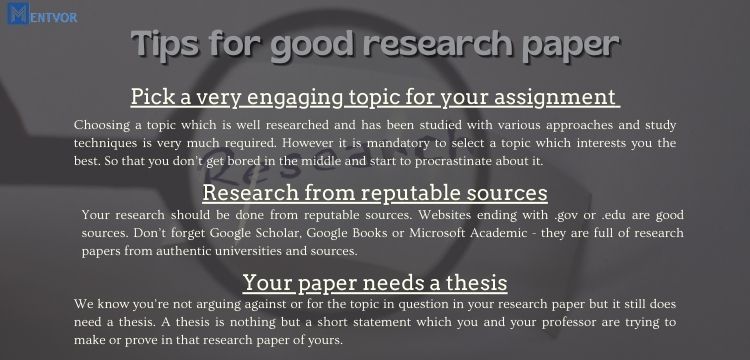 Tips for good research paper
