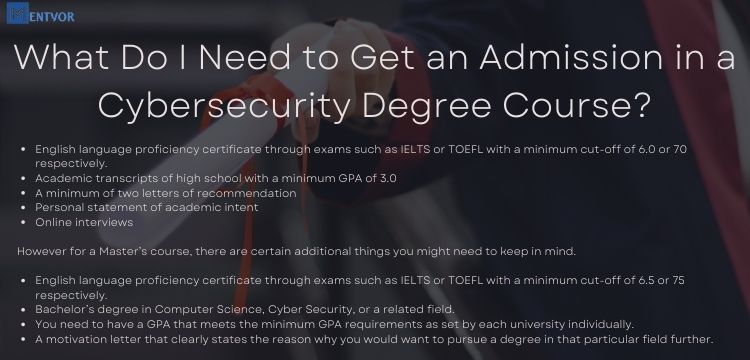 Admission in a Cybersecurity Degree Course